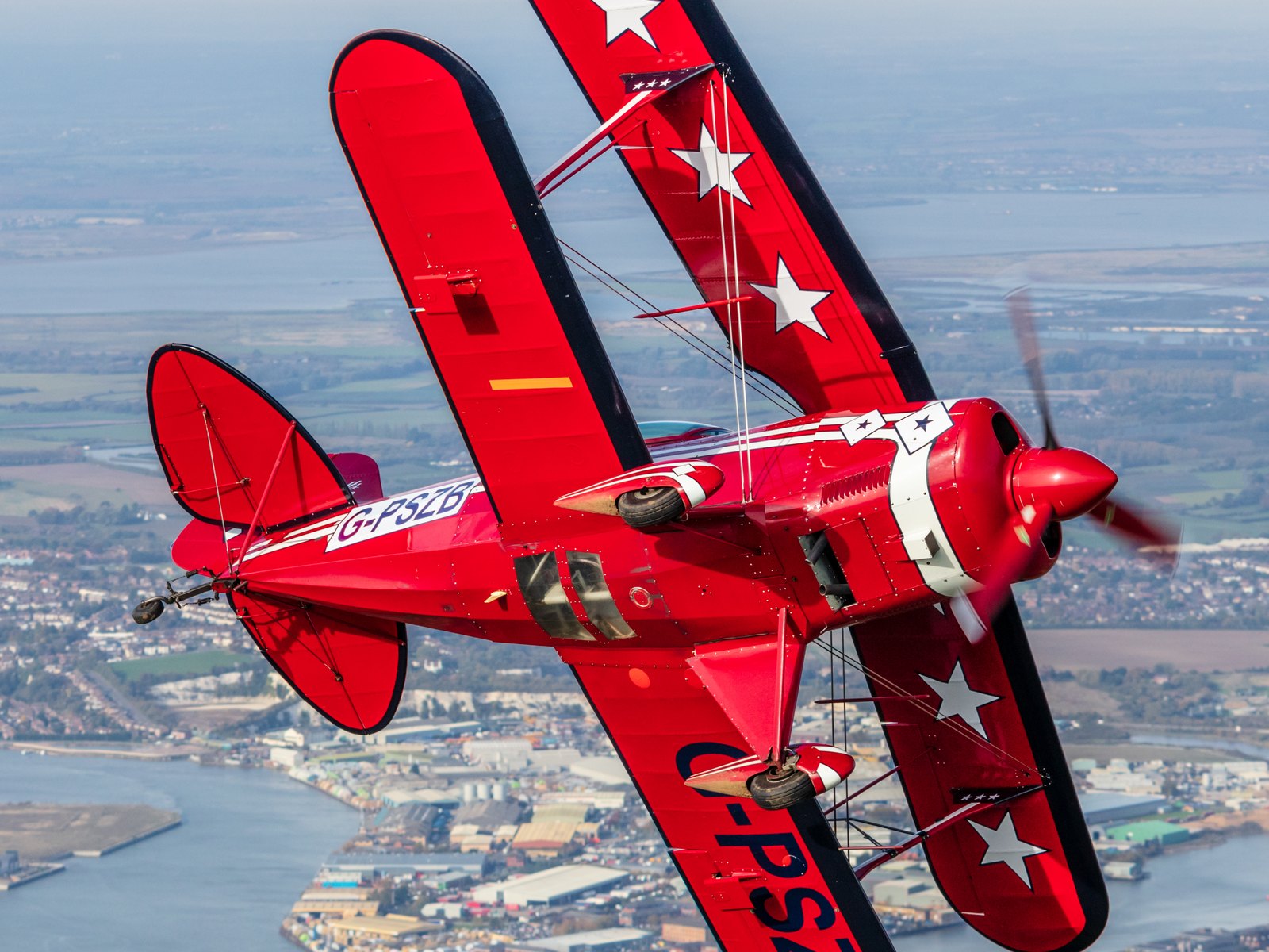 Invicta Aero Club's Pitts Special S2B over the Medway