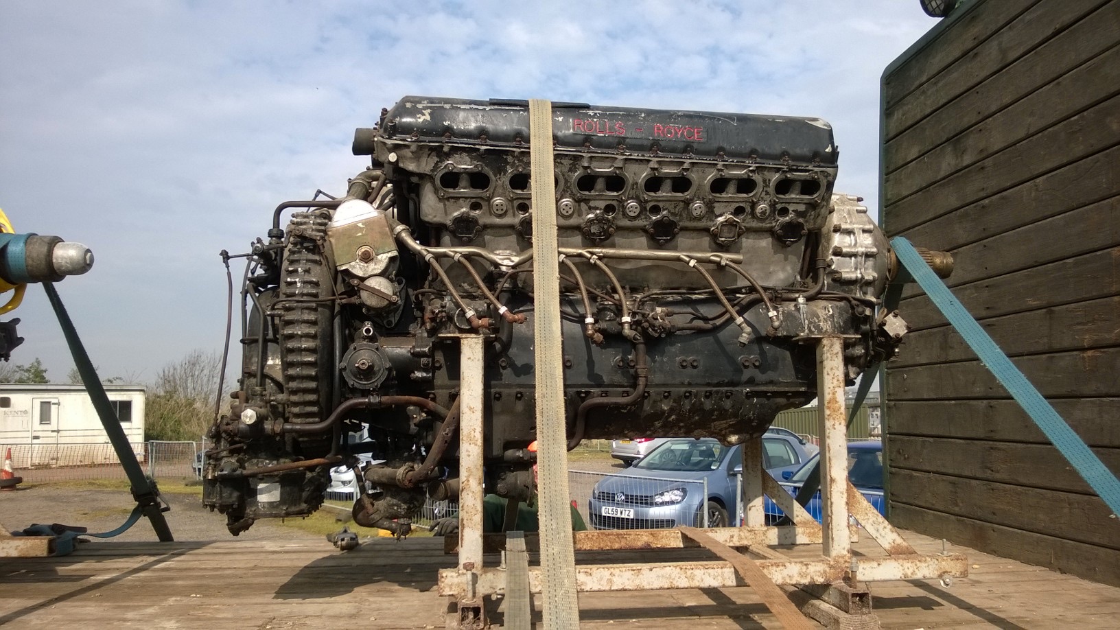 A Rolls-Royce Merlin engine at the Medway Aircraft Preservation Society